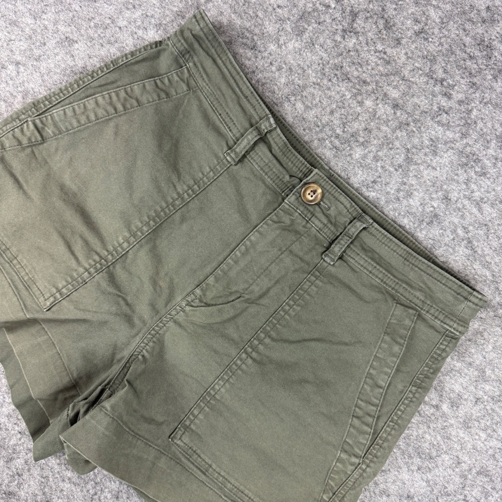 A New Day Womens Olive Green High Rise Utility Shorts Size 8 Stretch Cotton